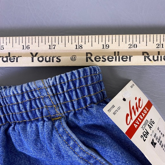 Chic Pull On Jeans Women's Plus Size 26W Elastic Waist  Blue Denim New w/ Flaw - Picture 5 of 13